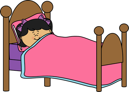 Girl Sleeping Clip Art Image   Girl Sleeping In A Bed