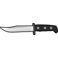Hunting Knife Clipart Simple Flat Knife Side View