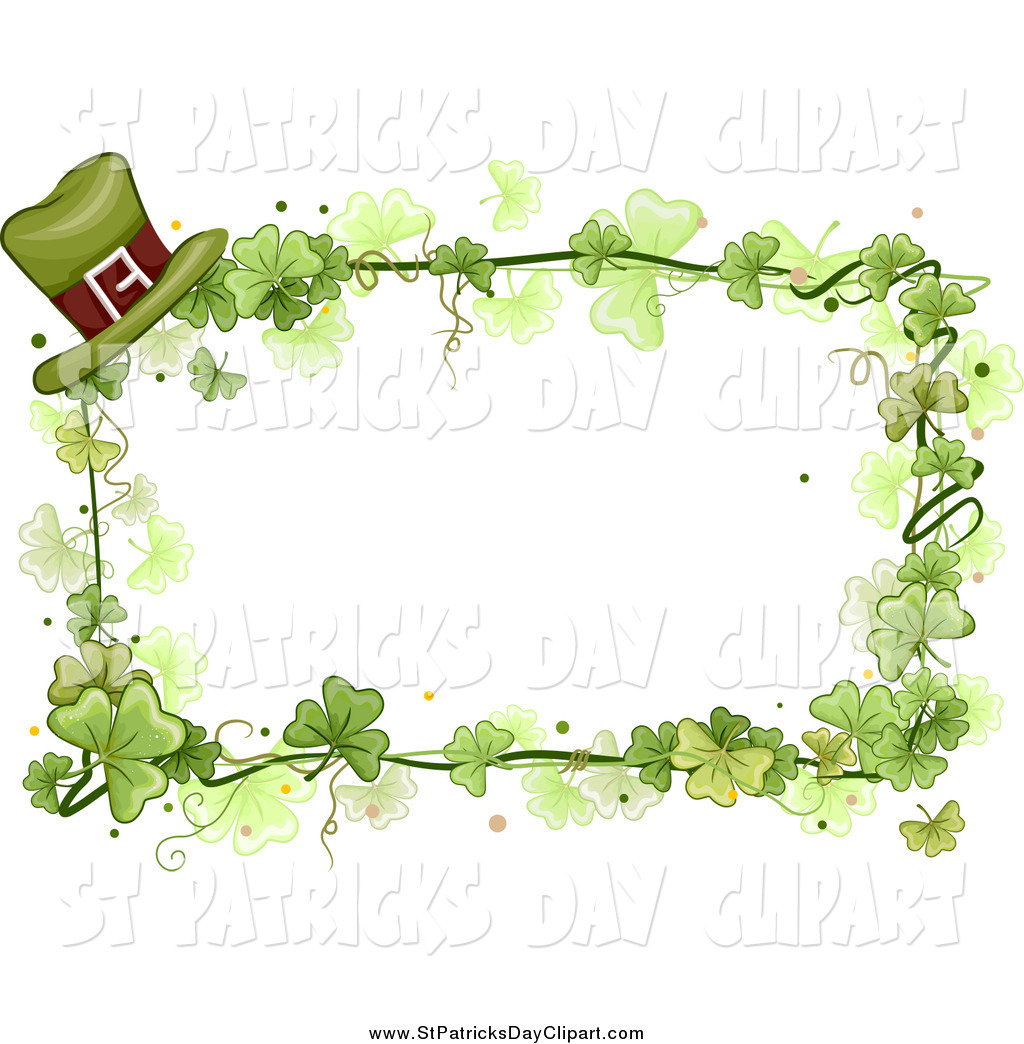 Larger Preview  Clip Art Of A St Patricks Day Shamrock Border By Bnp