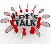 Let S Talk People Group In Circle Discuss In Speech Clouds