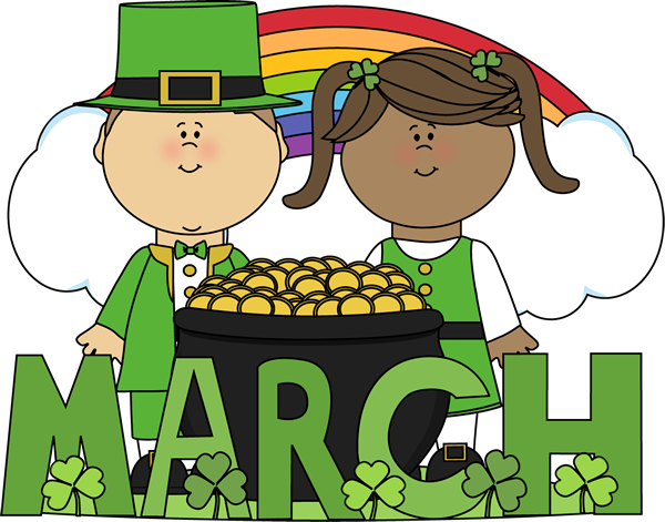 Month Of March Saint Patrick S Day Clip Art Image   The Word March In