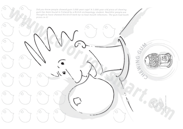 Mouth Chewing Colouring Pages