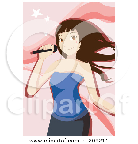 Royalty Free  Rf  Female Singer Clipart Illustrations Vector