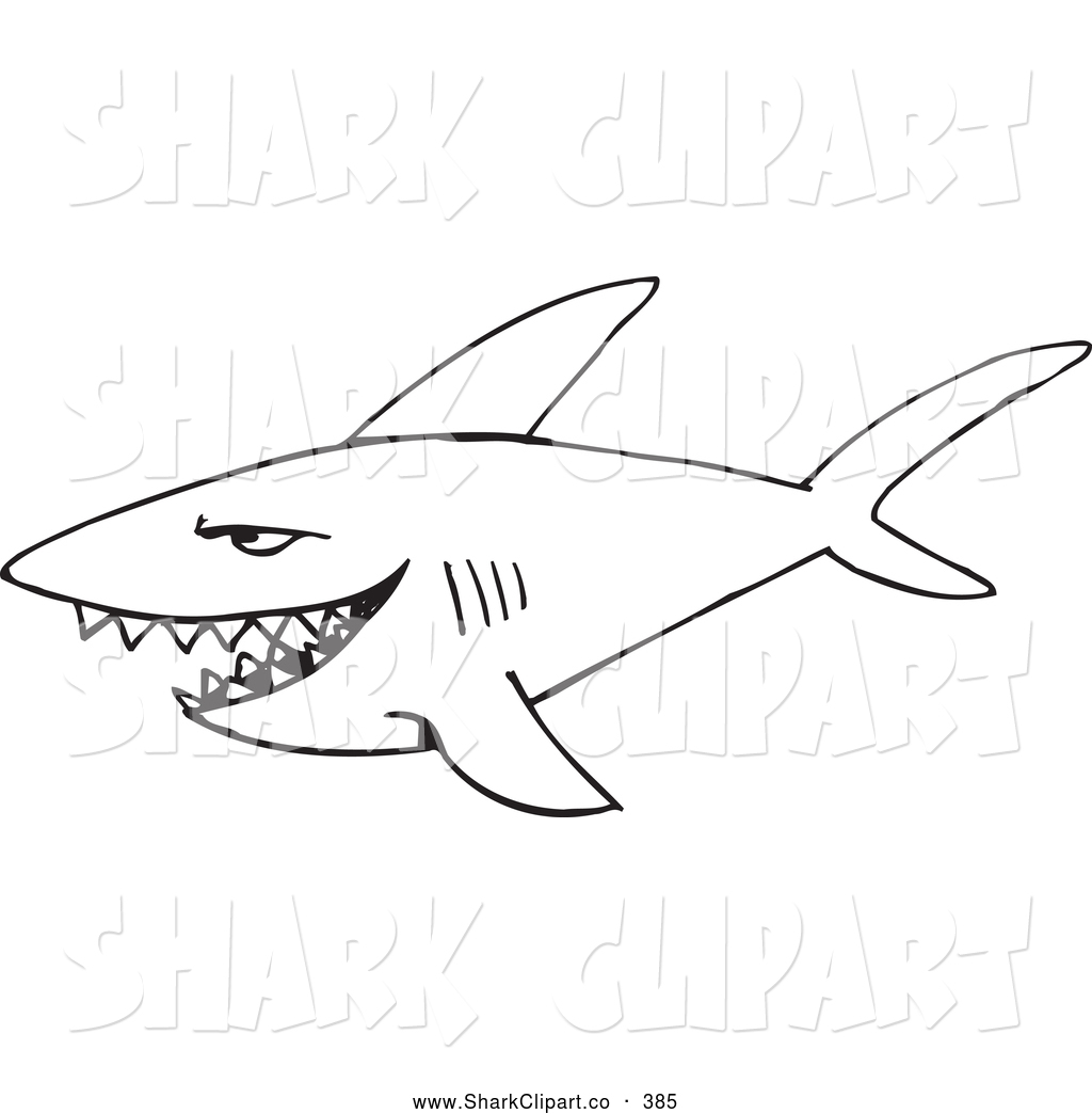 Royalty Free Stock Shark Clipart Of Outlines
