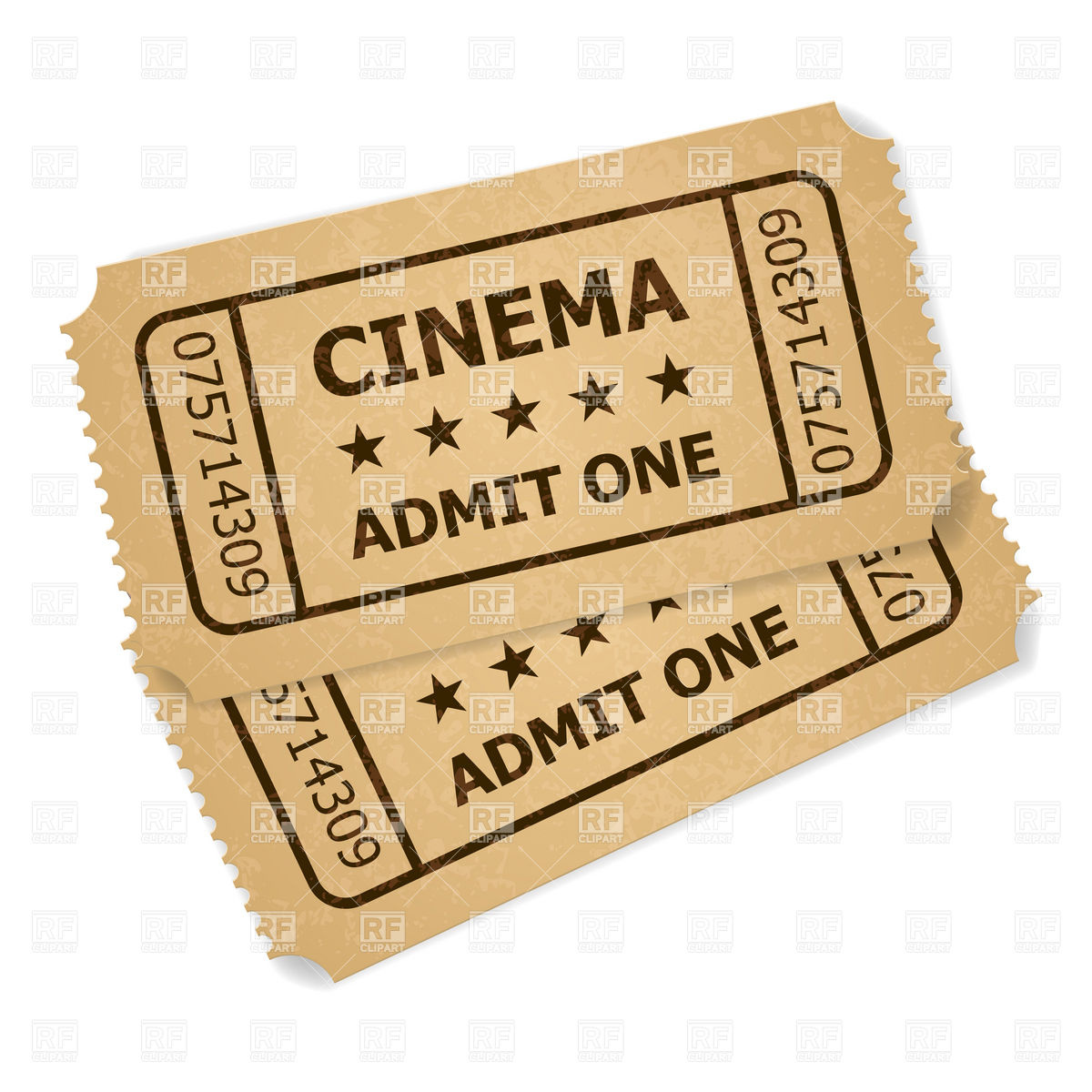 Two Old Cinema Tickets 6464 Objects Download Royalty Free Vector    
