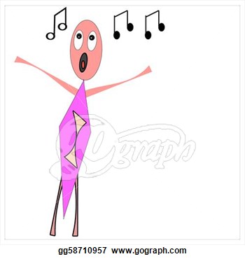 Vector Clipart   Cartoon Female Opera Singer  Vector Illustration
