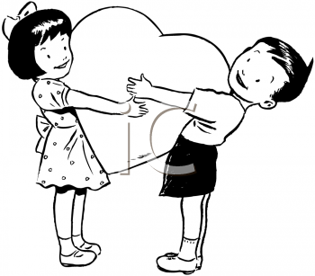      2817 3739 Couple In Love  Boy And Girl With Valentine Clipart Image