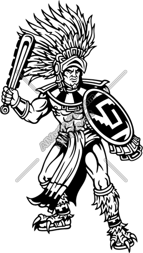 Aztec Warrior Clipart And Vectorart  Sports Mascots   Aztecs Mascot