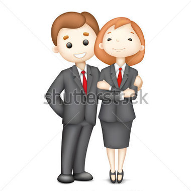 Business   Finance   Illustration Of 3d Business Man And Woman In