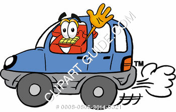 Cartoon Clipart Phone In Car