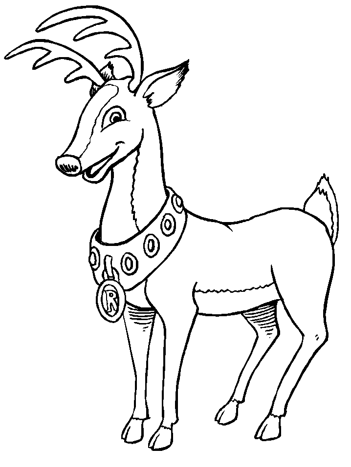 Christmas Reindeer Coloring Pages   Coloringpages1001 Com