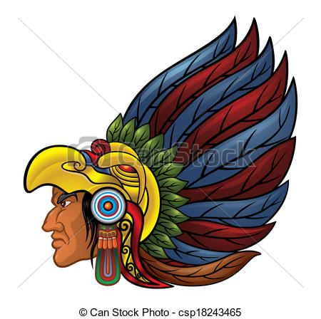 Clip Art Vector Of Aztec Warrior Csp18243465   Search Clipart    