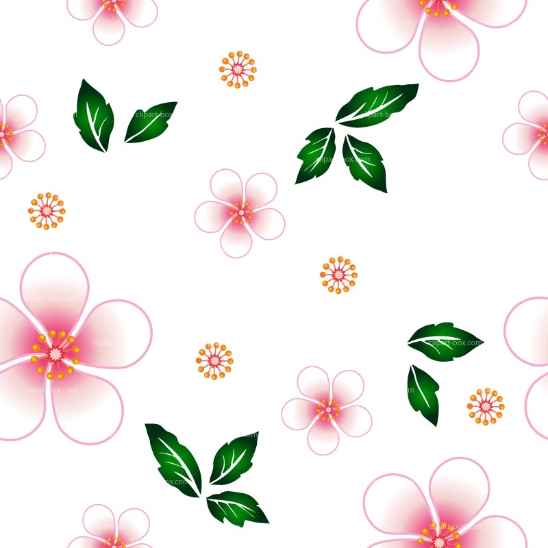 Clipart Flowers Seamless Background   Royalty Free Vector Design