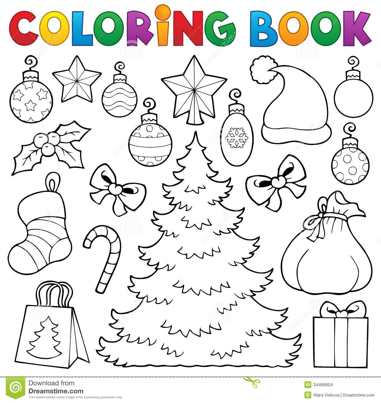 Coloring Book Christmas Decor 1 Stock Images   Image  34466604