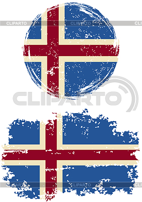 De Islandia Y Las Banderas Del Grunge Cuadrados  Ilustraci N Del