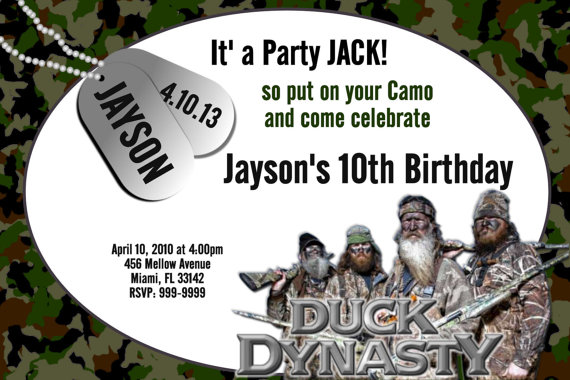 Duck Dynasty Birthday Clip Art Duck Dynasty Birthday Invitations 5x7