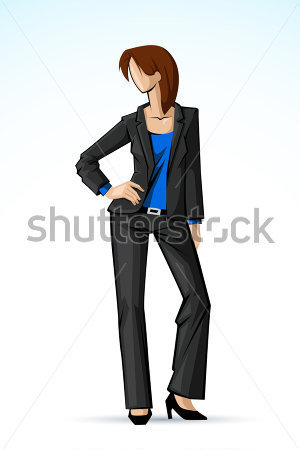 Fashion   Vector Illustration Of Business Lady Posing In Formal Suit