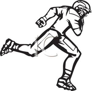 Football Player Clipart Black And White A Black And White Cartoon