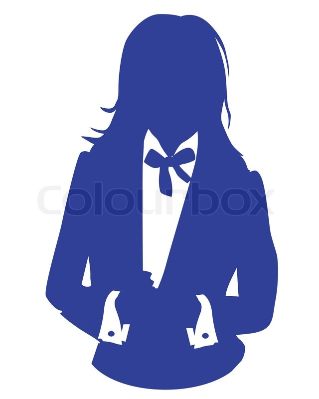 Illustration Of A Woman In Blue Business Suit As User Icon Avatar