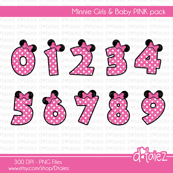 Minnie Mouse Numbers Pink Minnie Mouse Clipart On Beh