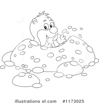 Mole Running Cute Mole In A Den Gopher Cartoon Character Mole Outline