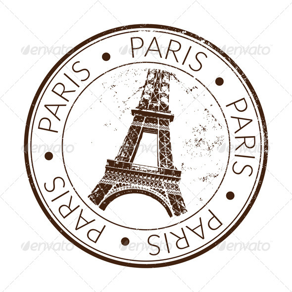 Paris Stamp Seal   Travel Conceptual