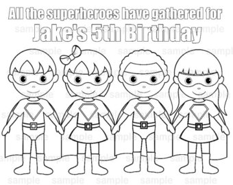 Personalized Printable Twins Superh Ero Super Hero Girl Birthday Party