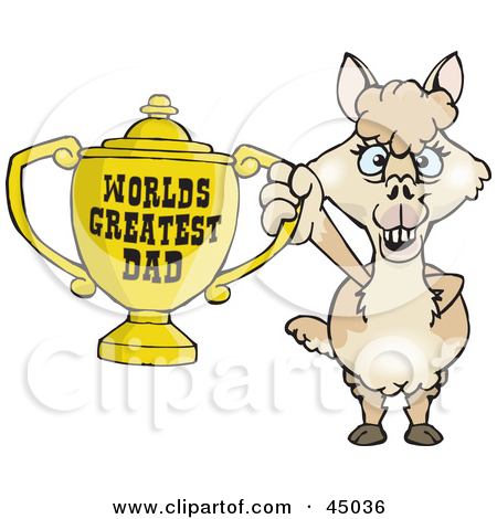 Royalty Free  Rf  Clipart Illustration Of An Alpaca Character Holding
