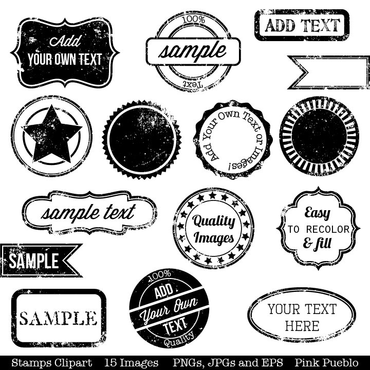 Stamps Clipart Clip Art Vintage Postage Badge Label By Pinkpueblo