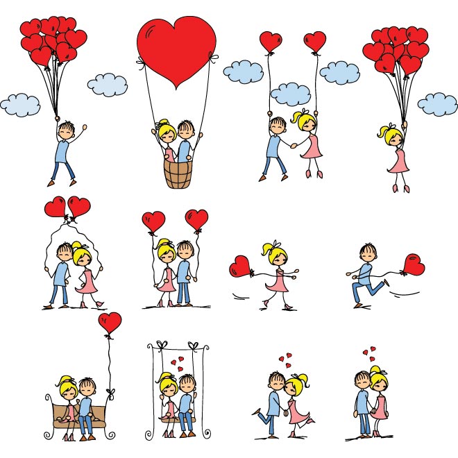     Valentine S Day Boy And Girl Clip Art 40141 Vector Valentine Clip Art
