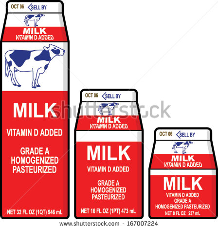 Vector Milk Cartons   Quart Milk Carton Pint Milk Carton Cup Milk