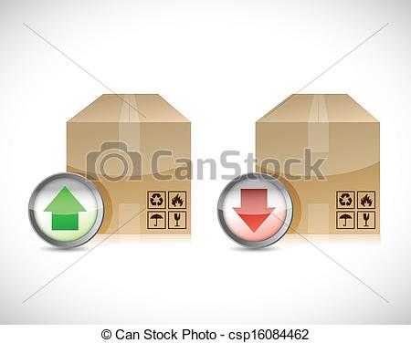 Clip Art Vector Of Shipping Boxes Sending Or Receiving Illustration