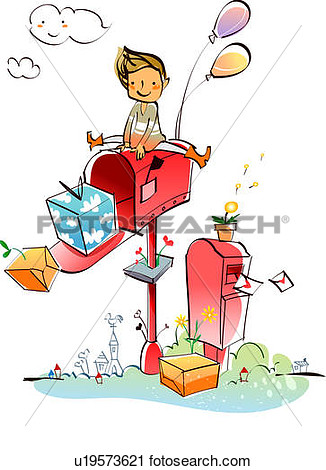 Clipart   Man Sitting On A Mailbox  Fotosearch   Search Clip Art