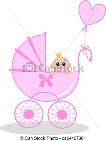 Clipart Of Newborn Baby Girl   Illustration Of A Newborn Baby Girl