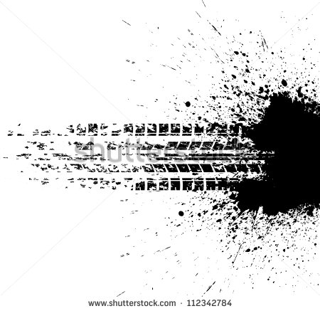 Cliparts  Grunge Black Tire Track On White Background   Hqvectors Com