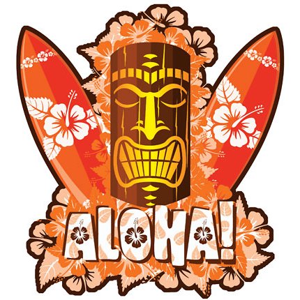 Details About Hawaiian Orange Tiki Sticker Decal From Hawaii