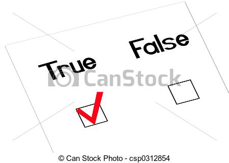 Drawing Of True Angled   True And False Question With A Checkmark