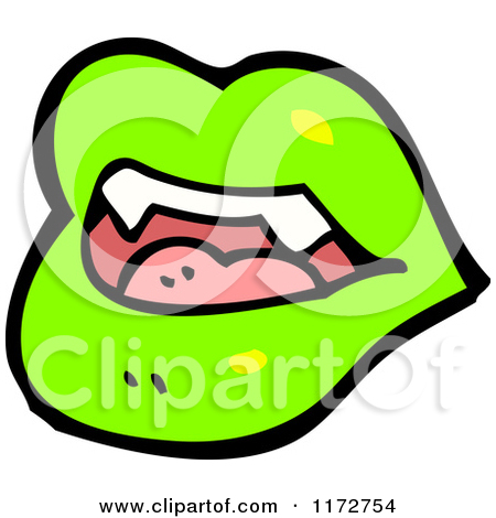 Green Lips Clipart Cartoon Of Green Lips And A