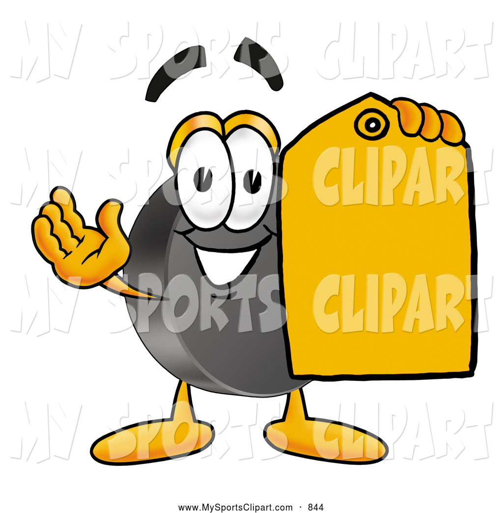 Larger Preview  Sports Clip Art Of A Hockey Puck Character Holding A    