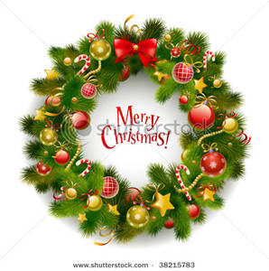 Merry Christmas Wreath Clipart Picture