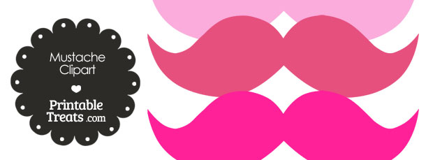 Mustache Clipart In Shades Of Pink