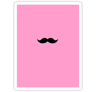 Mustache  Pink Background Stickers By Mckenzie Nickolas   Redbubble
