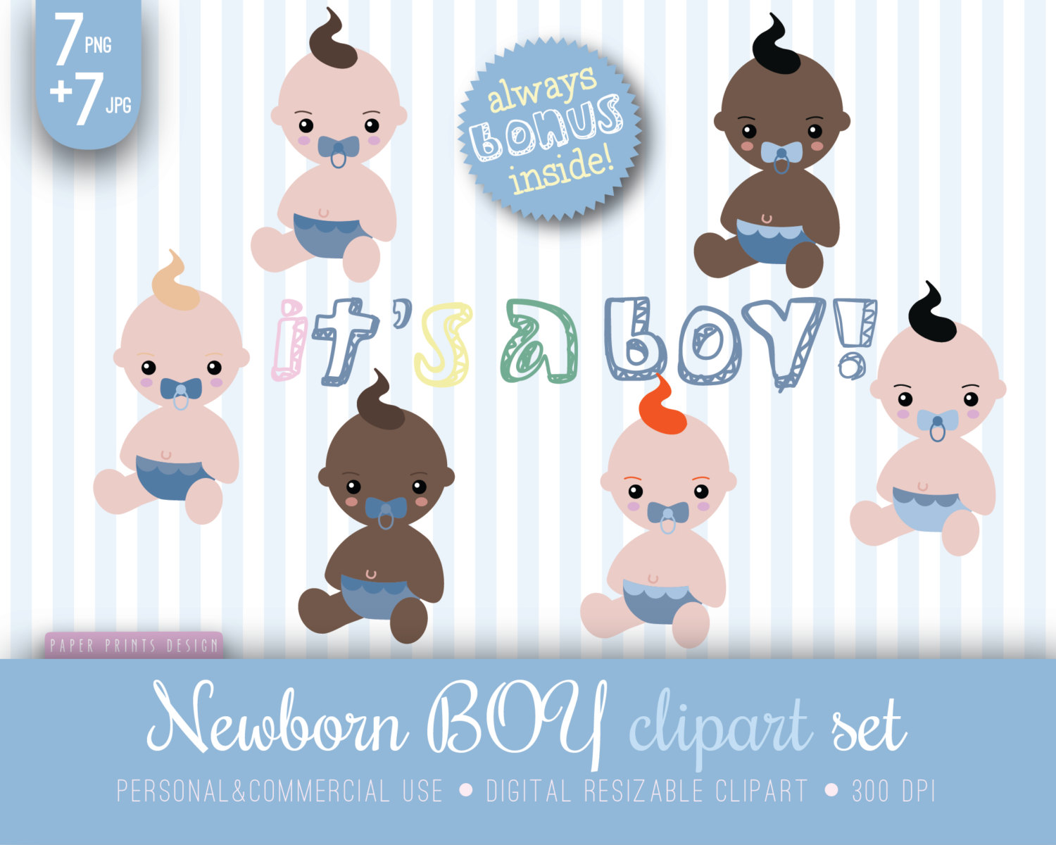 Newborn Boy Clipart Baby Clipart Newborn By Paperprintsdesign