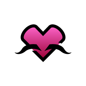 Of Heart Clipart   Pink Heart With Mustache With White Background