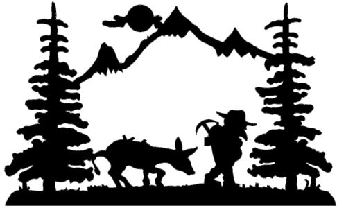 Pack Mule Silhouette Prospector And Pack Mule Wall