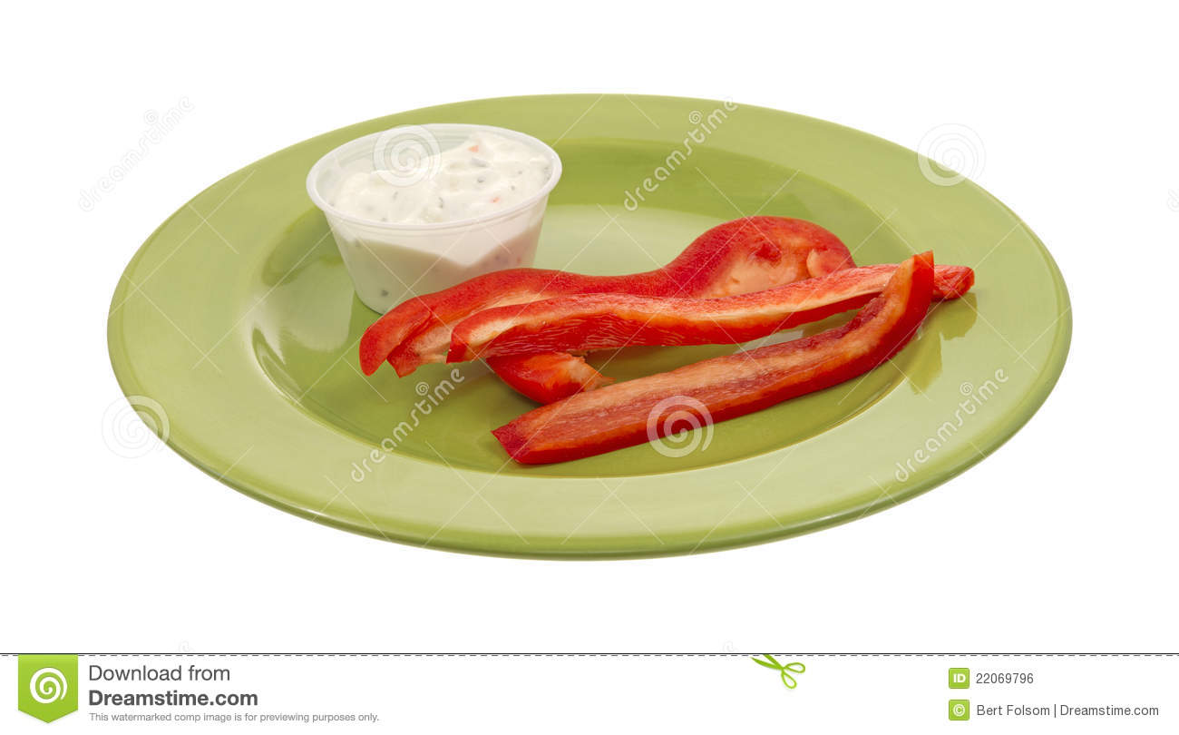 Red Peppers And Ranch Dressing Royalty Free Stock Image   Image