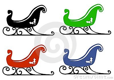 Santa Sleigh Clip Art Silhouettes Royalty Free Stock Images   Image    
