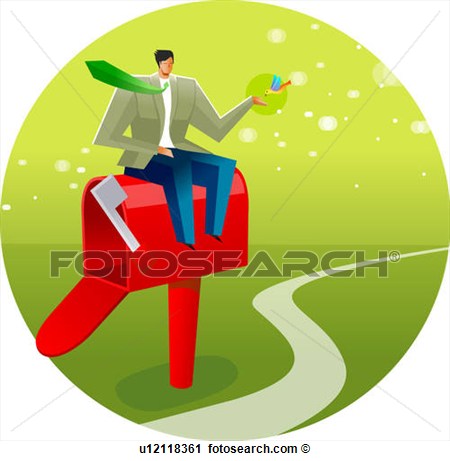 Sitting On A Mailbox And Feeding A Bird  Fotosearch   Search Clip Art    