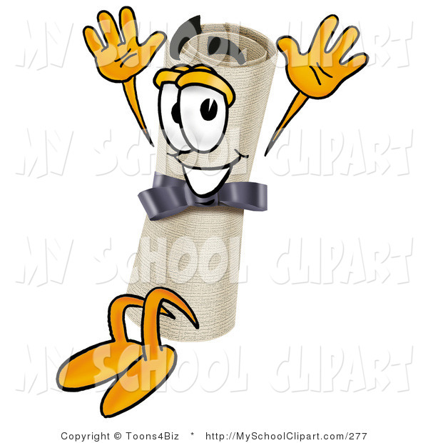Smiling Diploma Mascot Cartoon Character Jumping By Toons4biz    277