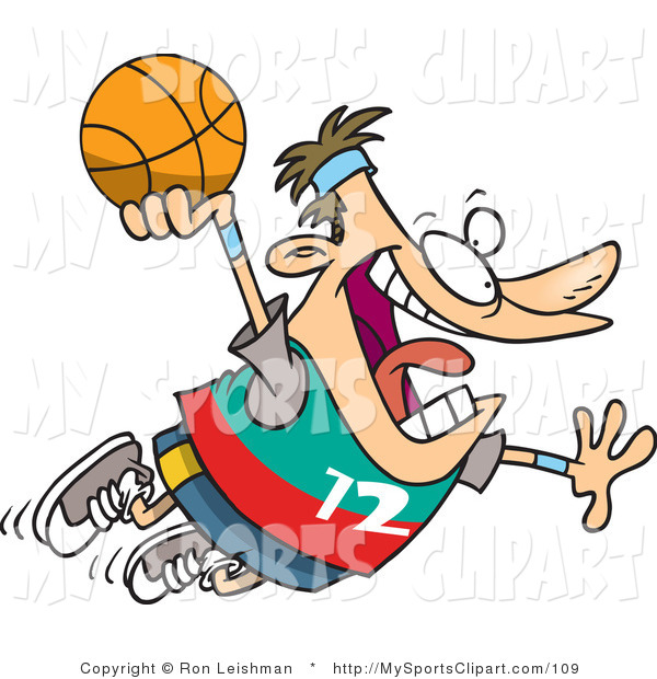 Sports Clip Art Of A Man About To Dunk A Basketball